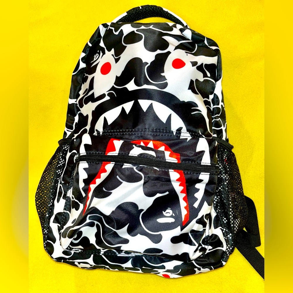 Shark Camo Backpack Black/White 3D Print - BRAND NEW